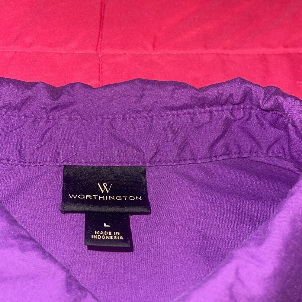 Worthington Dress Shirts - Size 12/L - Blue & Purple - Picture 7 of 9